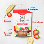 Once Upon A Farm Organic Coconut Melts with Probiotics, Strawberry Banana, Dairy Free, Non GMO, Kosher, 1 Ounces (Pack of 8) | Once Upon A Farm Organic Coconut Melts with Probiotics, Strawberry Banana, Dairy Free, Non GMO, Kosher, 1 Ounces, 8 Pack