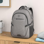 SHRRADOO Anti Theft Laptop Backpack Travel Backpacks with Combination Lock for Women Men College Backpack Computer Bag Fits 17 Inch Laptop,Grey