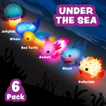 Tub Works Under the Sea Light Up Bath Toys 6 Pack Water-Activated Color Changing