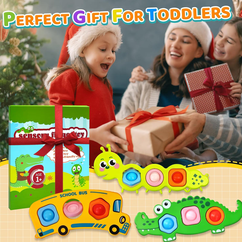 3pc Fidget Popper Sensory Toys For Toddlers, Airplane Travel Activities