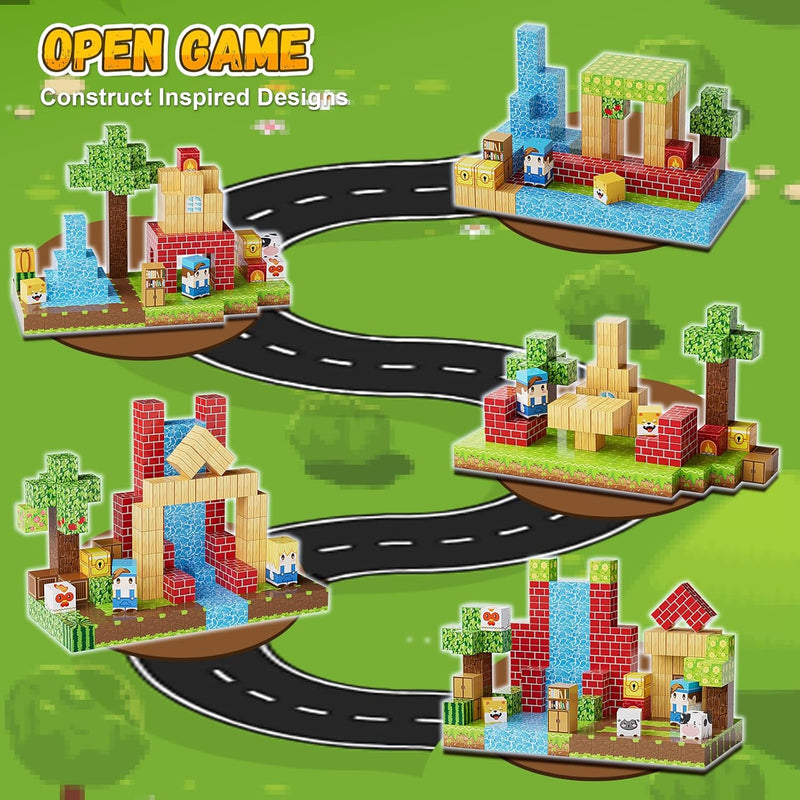 200PCS Magnetic Building Blocks Set, Magnetic Tiles for Kids, STEM Toys for Ages 3-10