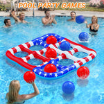 Pool Toys Games for Kids - Inflatable Outdoor Water Toys Pool Floats | Swimming Pool Tic-Tac-Toe Game Float with 10 Balls Pool Party Toys Outdoor Beach Toy for Kids Adults Teens