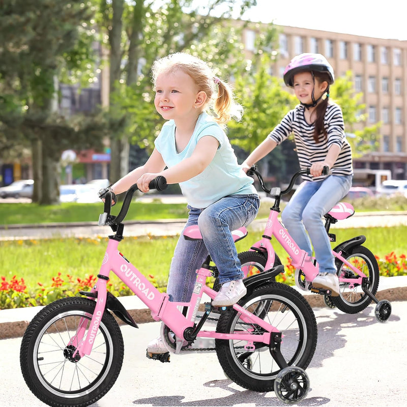 14/16/18 Inch Kids Bike for Boys and Girls with Training Wheels and Dual Handbrakes