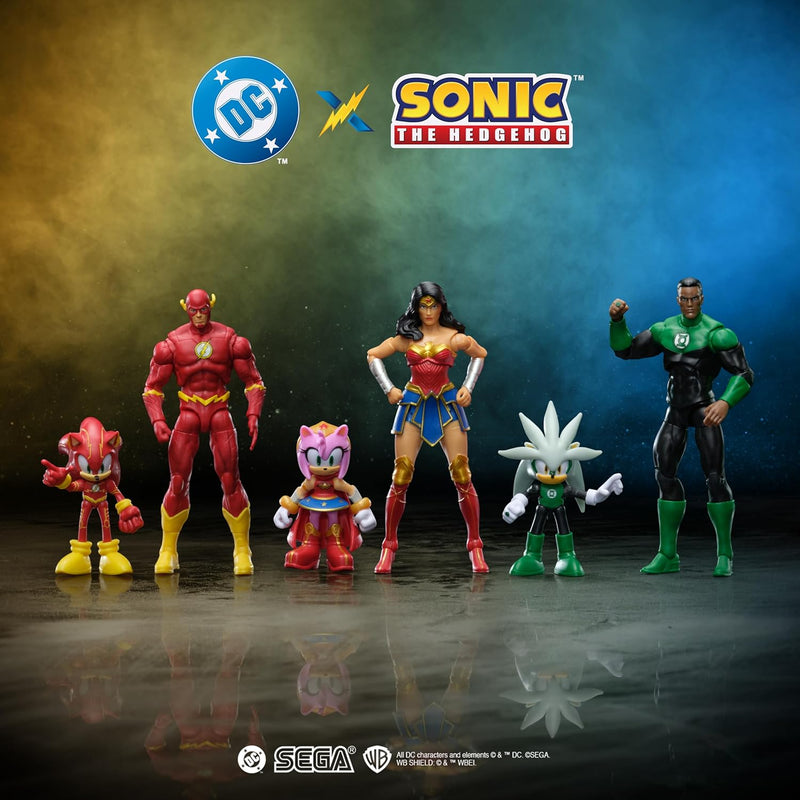 DC X Sonic Collectable Action Figure Multipack Pair of Sonic as The Flash and The Flash Himself! Featuring Multiple Points of Articulation for Action-Packed Posing