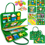 Busy Board Montessori Toys for Toddlers with 8 Pages of Learning Activities and Sensory Experience