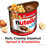 Nutella & GO! Chocolate Hazelnut Spread with Cocoa + Breadsticks, 10 Snack Packs, 1.8 oz Each