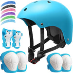 Adjustable Kids Bike Helmet Set for Ages 2-14, Multi-Sports Safety Gear with Knee and Elbow Pads