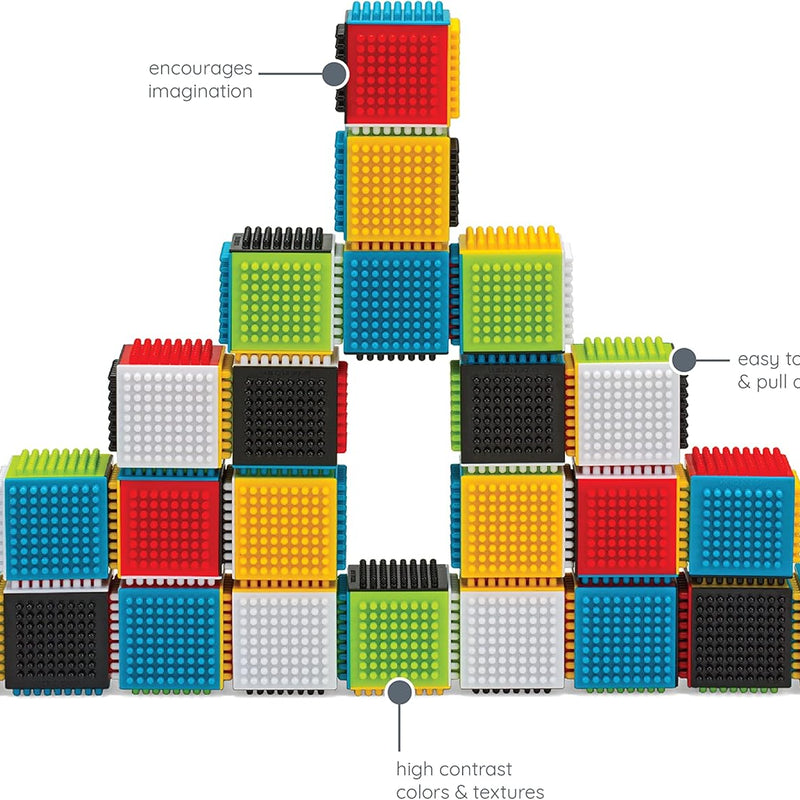 Infantino 24-piece multicolor sensory blocks for babies and toddlers 12 months+, BPA-free and baby-safe materials