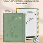 Hardcover Spiral Notebook Journal 8.5” x 11”, A4 Large Leather Notebooks for Women Men, Lined College Ruled Notebook, 50 Sheets/100 Pages, Spiral Bound Journals for Work School Note Taking, Green
