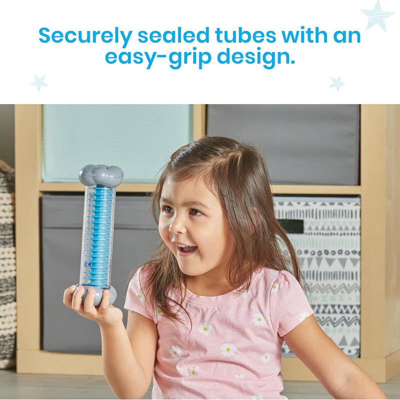 hand2mind Calming Sensory Tubes, Rain Sound Fidget Tubes, Rain Stick Instrument, Toddler Sensory Toys, Calm Down Corner Supplies, Science Classroom Weather Toys, Play Therapy Activities