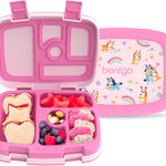 Bentgo + BLUEY Kids Prints Leak-Proof, 5-Compartment Bento-Style Kids Lunch Box - Ideal Portions for Ages 3-7, Durable, Drop-Proof, Dishwasher Safe, & PFAS & BPA-Free Materials (Hearts & Crafts)