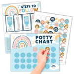 Hadley Designs Potty Training Chart for Toddlers Girls -10 Sticker Potty Chart for Toddlers Girls, 8.5x11" Potty Training Sticker Charts for Toilet Success, Unicorn Toddler Reward Chart for Kids
