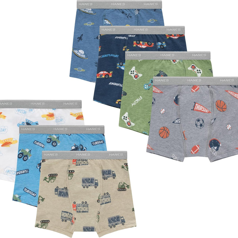 Hanes Boys' Potty Training Underwear, Light Leaks Toddler Cotton Briefs and Boxer Briefs, Multi-pack