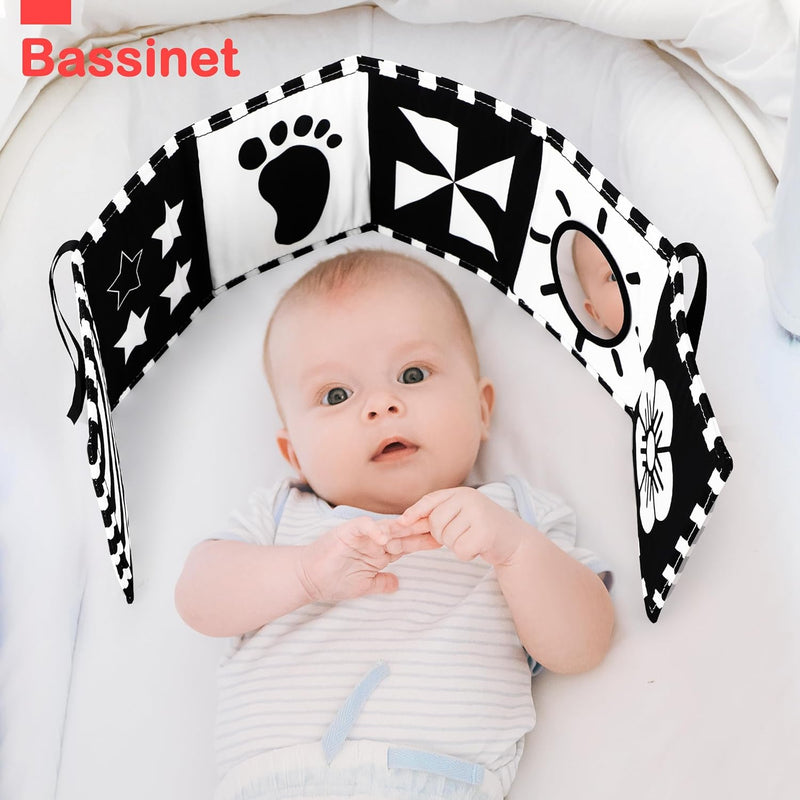 URMYWO High Contrast Baby Toy, Soft Baby Book for Newborn, Visual Stimulation, Montessori Sensory Infant Toys