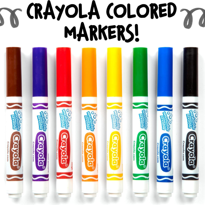 Crayola Washable Markers for Kids - Black (12ct), Bulk Broad Line Markers for School, Classroom Essentials, Teacher Classroom Must Haves for Elementary School