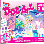 Klever Kits Dot Art Kit for Kids, No Mess Sticker for Kids 3-7, Craft Kits, DIY Creative Activity, Travel Toy, Birthday Presents for Boys Girls (Unicorns & Princess)