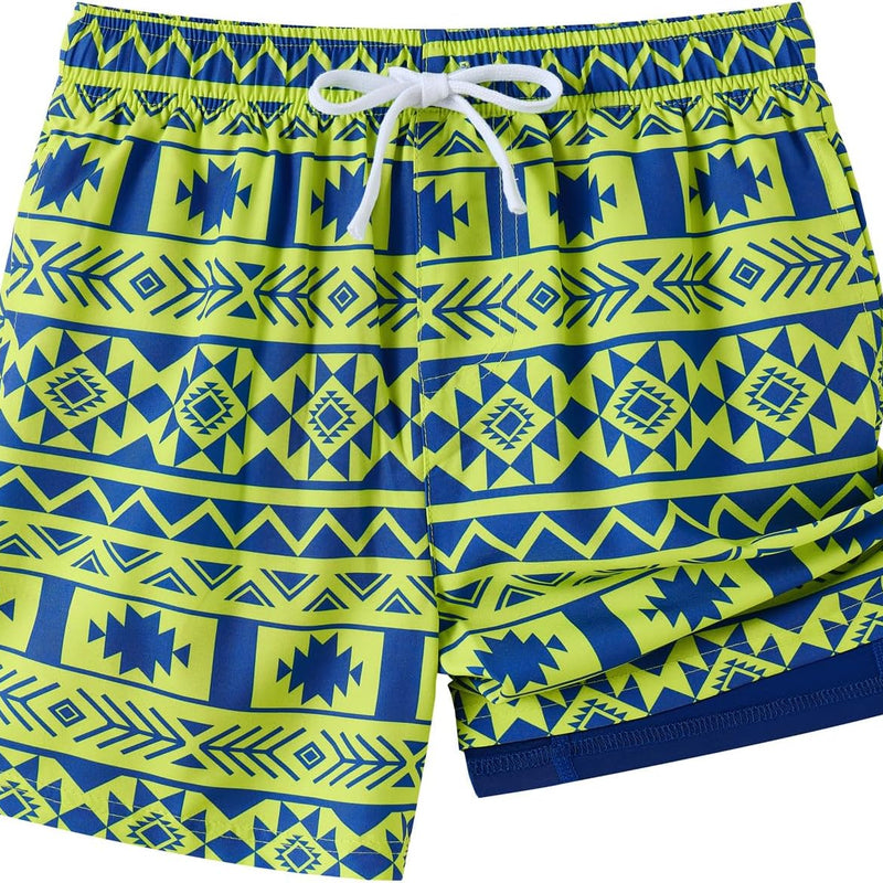 UMELOK Boys Swim Trunks with Compression Liner Toddler Bathing Suit