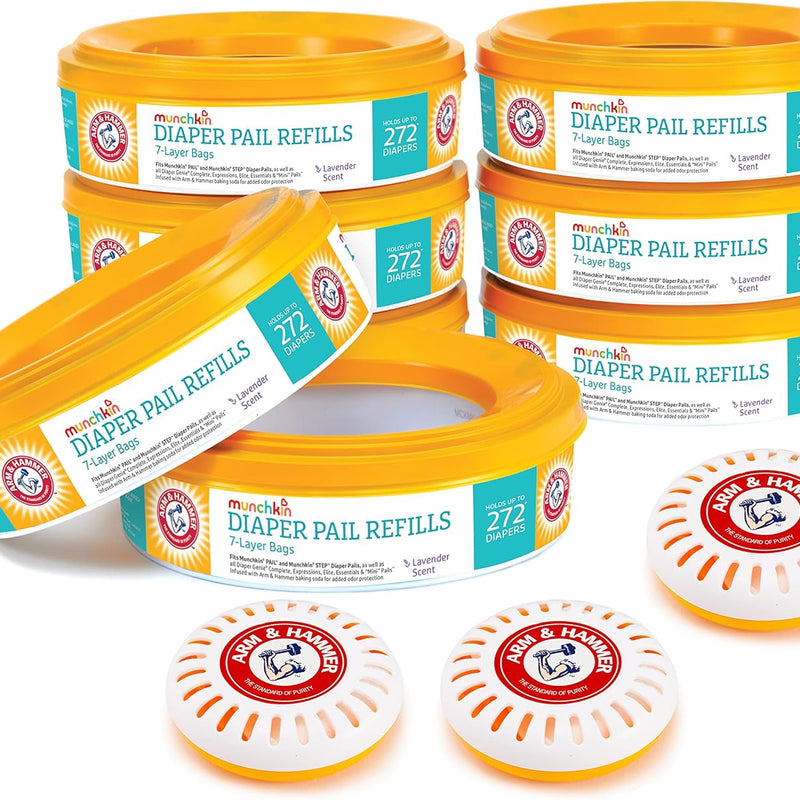 Munchkin Arm & Hammer Diaper Pail Refills, Lavender, 2 Pack