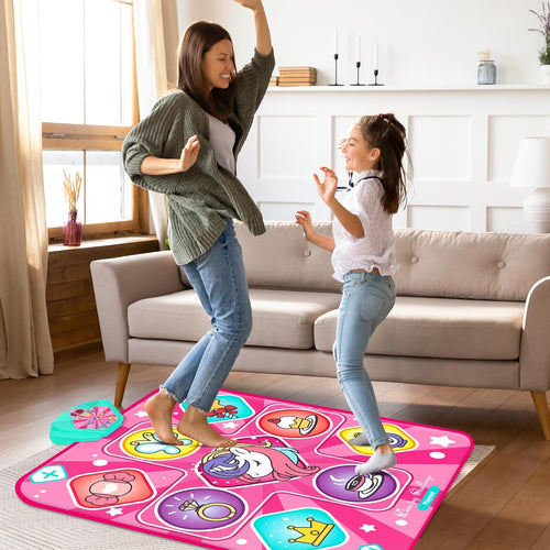 Dance Mat with LED Lights, Adjustable Volume, 5 Game Modes, Portable Music Dance Mat for Kids and Adults