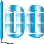 Deegtran 100 Pack No Bleed Black Barrel Click Pens, Wholesale Retractable Ballpoint, Medium Point, Smooth Ink, 1.0MM Black Ink