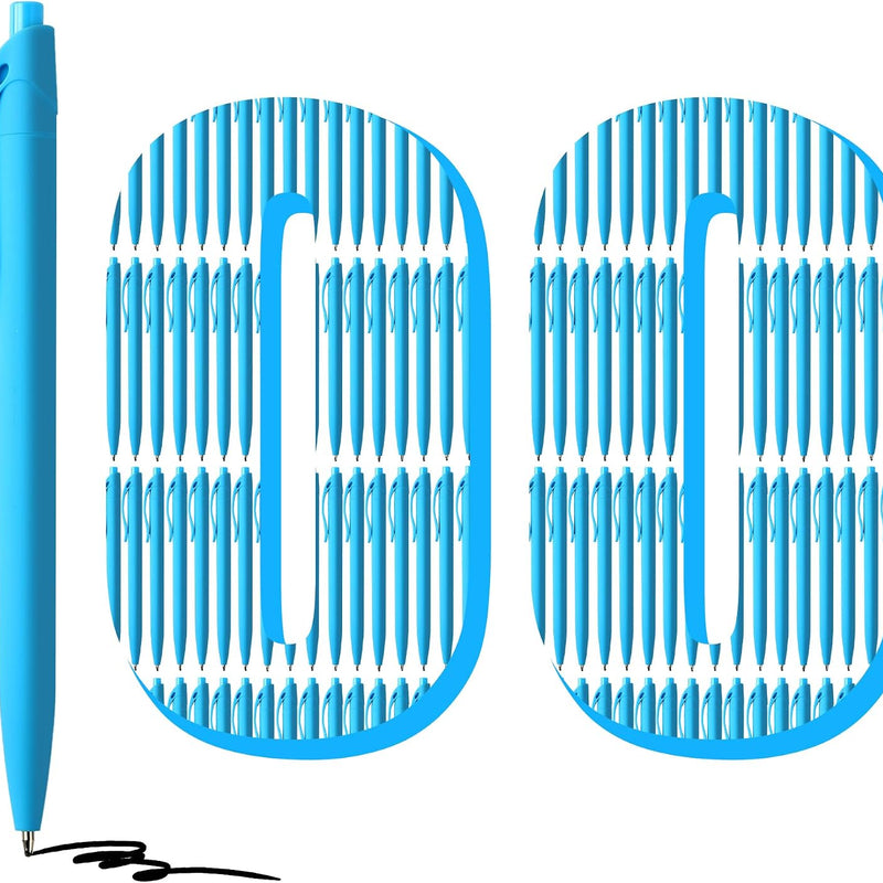Deegtran 100 Pack No Bleed Black Barrel Click Pens, Wholesale Retractable Ballpoint, Medium Point, Smooth Ink, 1.0MM Black Ink