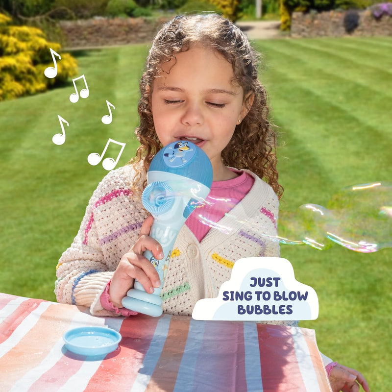Bluey Dance Mode Bubble Machine and Toy Microphone with Bubble Solution for Kids