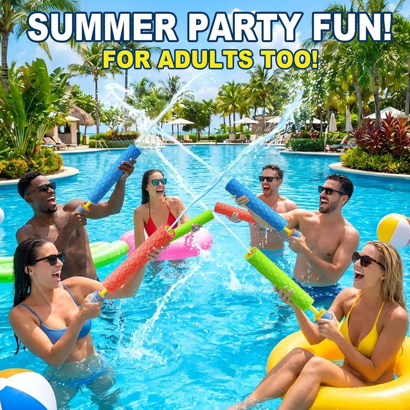 Water Gun Blaster for Kids Toddler: 3 Pack Pool Toys for Kids Foam Water Squirters - Outdoor Summer Swimming Beach Toys for Ages 4-8 6-8 8-10 8-12 Backyard Pool Party Favors for Boys Girls