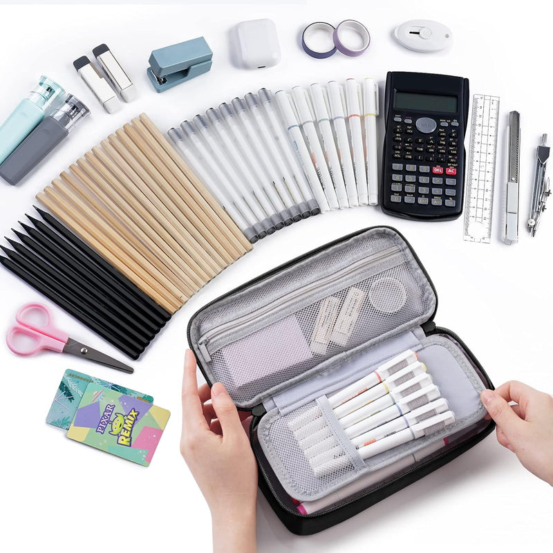 WEMATE Pencil Case, Large Storage Organizer, Makeup Bag, Teacher Must - have, Big Pencil Pouch, Marker Case for College