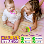 Sensory Fidget Toys Kids Toddlers - 4 Pack Chew Sensory Silicone Bracelets | Calming Autism Quiet Fidgets & Texture Stress Silent Toys for Classroom Prizes | Travel Gifts for Student Adults