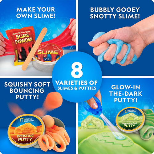National Geographic Mega Slime Kit & Putty Lab STEM Science Toy for Boys and Girls with 8 Varieties