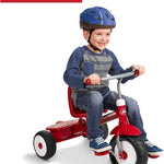 Radio Flyer Deluxe Steer & Stroll Trike, Red, for Kids 2-5, 2-in-1 Parent Steer Tricycle