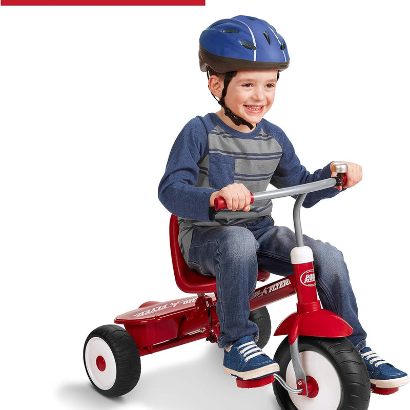 Radio Flyer Deluxe Steer & Stroll Trike, Red, for Kids 2-5, 2-in-1 Parent Steer Tricycle