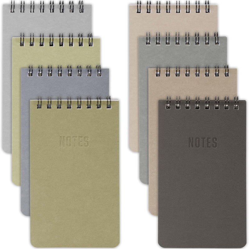 ZICOTO Aesthetic Pocket Notebooks Set Of 8 - Small 3x5 Spiral Notepads With Lined Pages - The Perfect Little Mini Note Pads to Stay Organized and Boost Productivity at Work or School