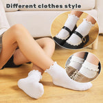 ANYANIME Toddler Socks Ruffle for Girls Baby Grip Socks Non Slip Cute Frill