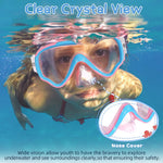 Water Space Kids Swimming Goggles Swim Mask with Nose Cover for Kids Youth 3-15, Anti-Shattered Lens UV Protection No-leak