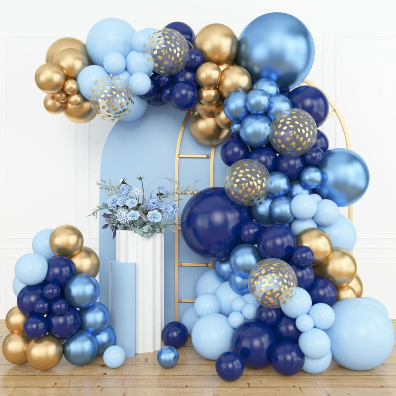 Amandir 153pcs Balloon Garland Kit, 4 Size Options, Pink, Purple, Red, Latex, and Metallic Balloons for Birthday Party Decor
