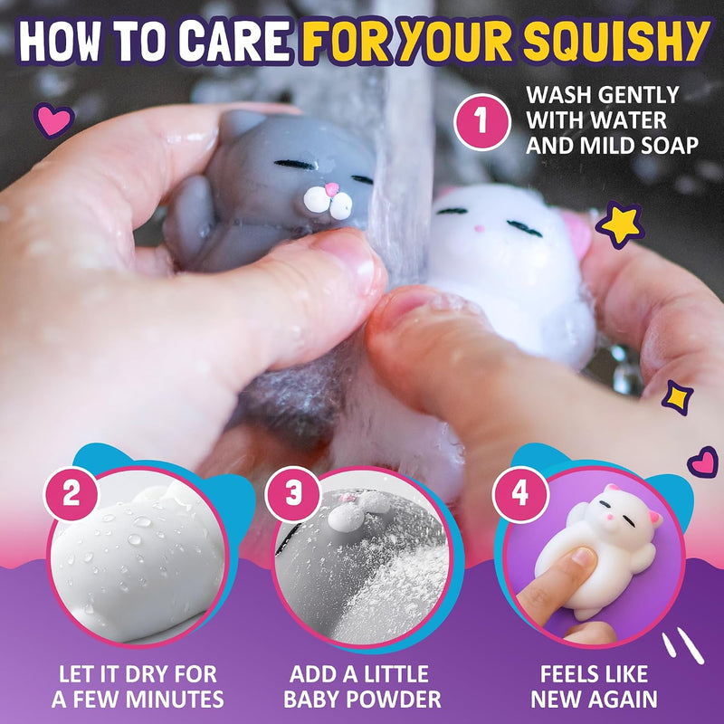 Nutty Toys Squishy Cat Set - 2" Soft Silicone Kawaii Kitties, Top Stress Relief Toy 2026 Unique Gifts for Teens Kids Women Men Adults Best Teenage Girls Teen Boy Tween Christmas Stocking Stuffers Idea