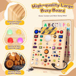 Montessori Toy: 19-Switch Busy Board with LED Lights, Sensory Exploration for Toddlers 1-3 Years