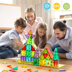 Dopyye Magnetic Building Tiles for Kids, 100 PCS Magnetic Blocks with Storage Bag, Magnet Tiles STEM Educational Stacking Toys Gift for Toddler Ages 3 4 5 6 7 8 9