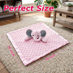Pro Goleem Baby Girl Gifts Elephant Security Blanket with Stuffed Animal Snuggle Toy Lovey Soft Lovie Baby Registry Search for Infant and Toddler Pink 16 Inch
