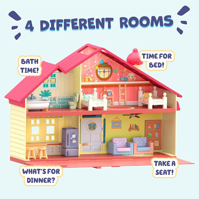Bluey Toy House Mega Bundle Family Home & BBQ Playhouse Toys, Bingo, Bandit, Chilli, Kids Doll House Playset for Toddlers 3-5, Amazon Exclusive