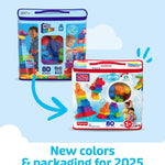MEGA BLOKS First Builders Toddler Blocks Set - 80 Pieces, Big Bag, Ages 1+, Blue
