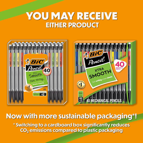 BIC Xtra Smooth Mechanical Pencil with 0.7 mm Medium Point ,Refillable and Retractable, School Supplies for Students and Teachers, 40-Count Pack