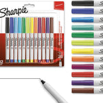 Sharpie Permanent Markers, Ultra Fine Tip, Black, 12 Count - Quick Drying, Fade Resistant