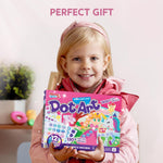 Klever Kits Dot Art Kit for Kids, No Mess Sticker for Kids 3-7, Craft Kits, DIY Creative Activity, Travel Toy, Birthday Presents for Boys Girls (Unicorns & Princess)