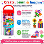 FUNZBO Arts and Crafts Supplies for Kids - Toddler DIY Craft Set | with Glitter Glue Sticks, Pipe Cleaners, Pom Poms , Popsicle Sticks Tools for School, Birthday Gifts for Boys & Girls Ages 4+