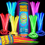 PartySticks Glow Sticks 100pk - 8 Inch Waterproof Glow in the Dark Light Up Sticks - Kid-Safe and Non-Toxic