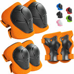 Wemfg kids protective gear set for 3-14 years toddlers with knee, elbow pads and wrist guards for skating, cycling and rollerblading