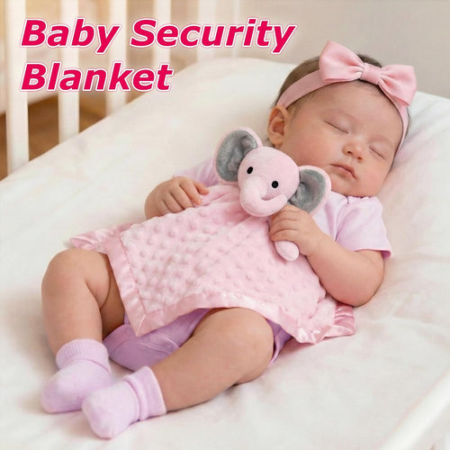 Pro Goleem Baby Girl Gifts Elephant Security Blanket with Stuffed Animal Snuggle Toy Lovey Soft Lovie Baby Registry Search for Infant and Toddler Pink 16 Inch