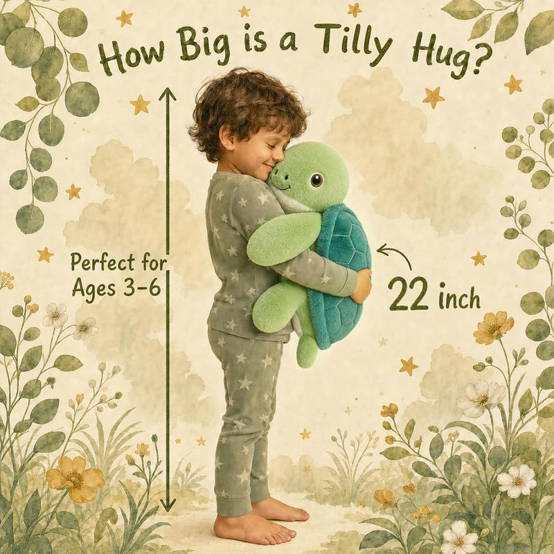 gnomantic Turtle Weighted Stuffed Animals - 22 Inch 4.5 Pounds Weighted Plushies Sea Turtle Stuffed Animal - Big Tortoise Plush Pillow - Cute Plush Toys Gifts for Kids & Adults (Green)